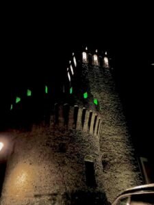 La Rocca di Umbertide illuminata di verde